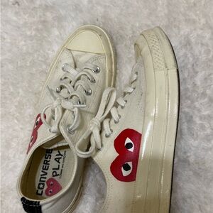 Converse Play Off-White Sneakers with Red Heart